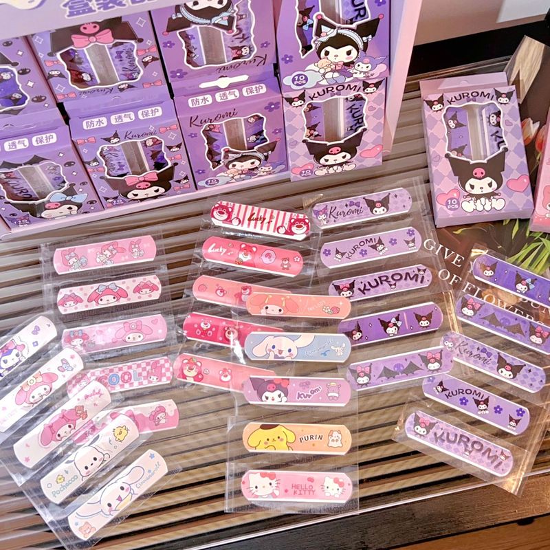 Band-Aid Waterproof and Breathable Kidsren's Band-Aid Cartoon Kuromi Melody Girl's Hemostasis High-Value Ok Band-Aid