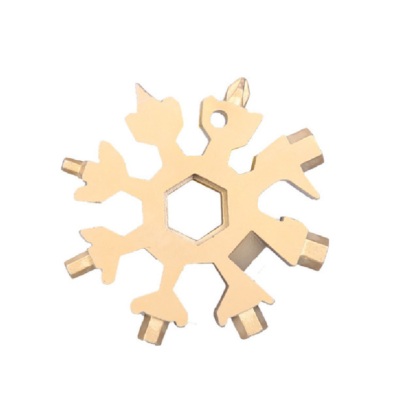 Llave de copo de nieve hexagonal llave multifunción al aire libre portátil 18 en uno llave de aleación octogonal