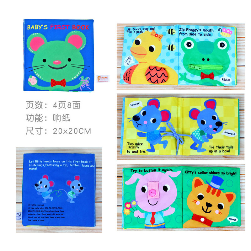Libro de tela para bebés, con cola tridimensional, colores negro, blanco y rojo, desgarrable, juguete educativo. image 17