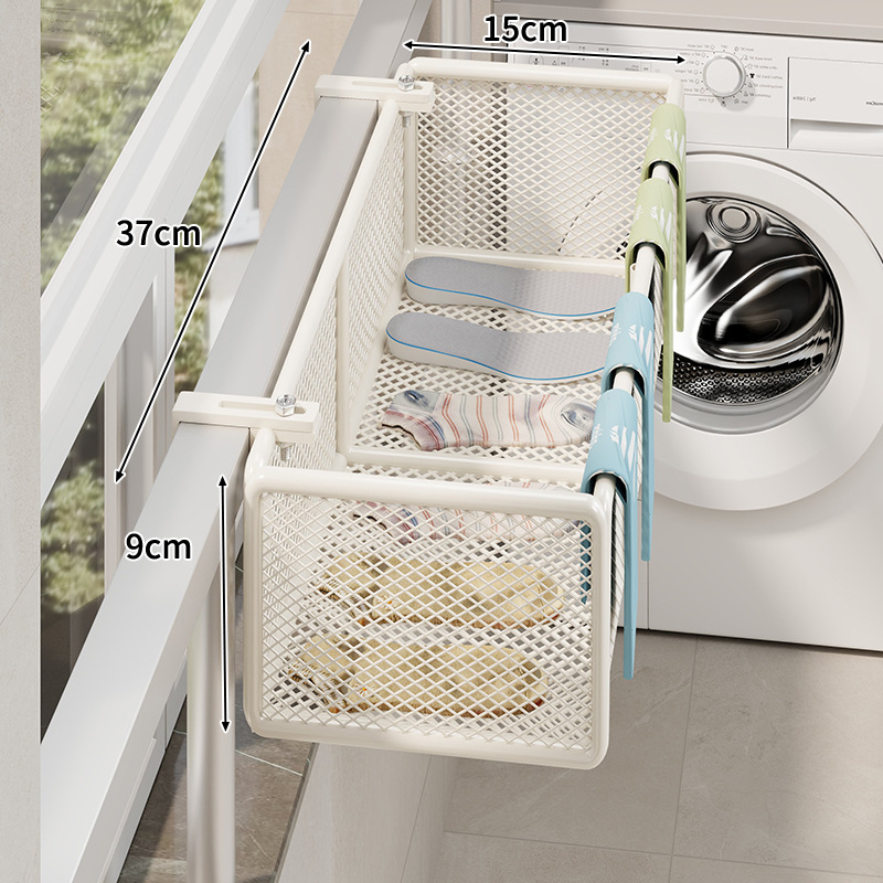 Tendedero Colgante de Balcón de Hierro con Gancho Ajustable para Ventana y Barandilla image 12