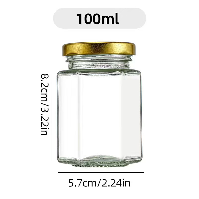 100 ml Hexagon; tapa plateada