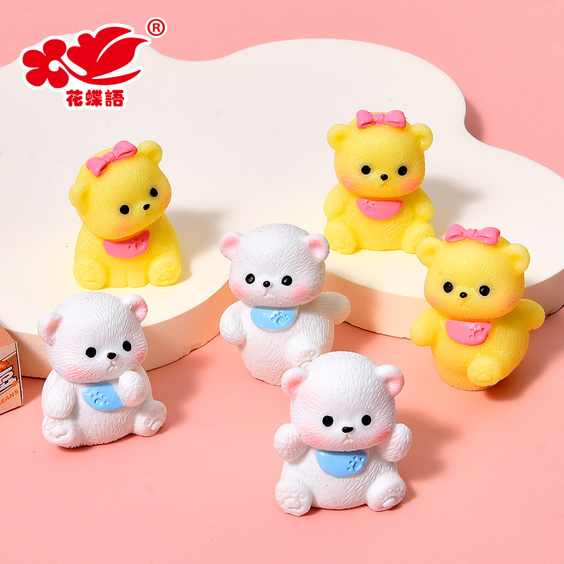 漫画かわいいシミュレーションカップルよだれかけクマデスクトップ装飾品ドールハウスミニデスクトップ diy 装飾アクセサリー
