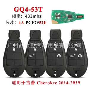 GQ4-53T 2-düyməli 3-düyməli 4-düyməli Jeep pult avtomobil açarı 4A çip PCF7952E 433 tezliyi üçün