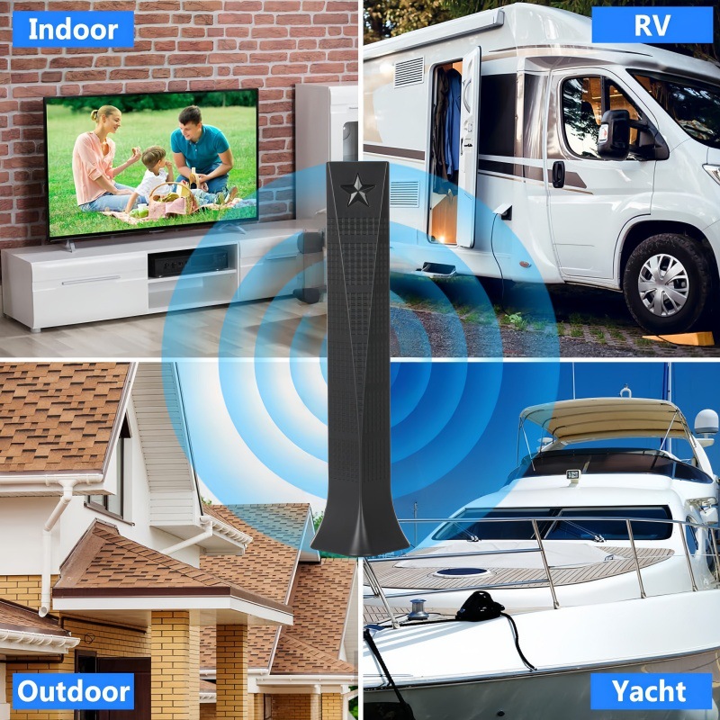 Transfronterizo nuevo ATSC HD Digital TV Antenna DTMB ondas terrestres interior y exterior antena de televisión dual