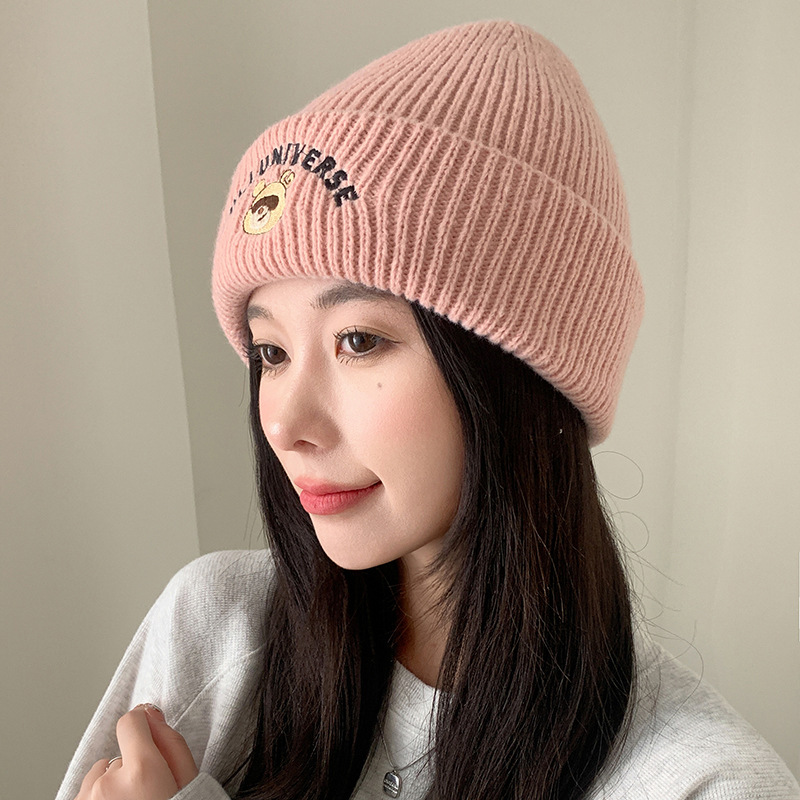 Women's Preppy Style Vacation Animal Letter Eaveless Wool Cap display picture 6