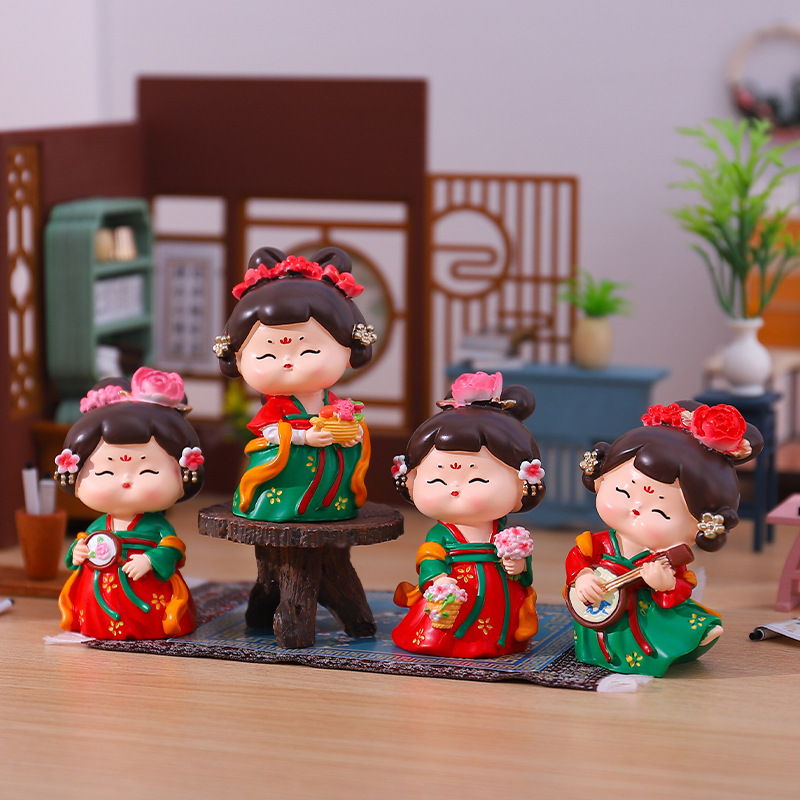 New Chinoiserie Home Decorations Tang Xiaohuishi Lady Ornaments 2.0 Large National Trend Ancient Style Ornaments Bedroom Entrance