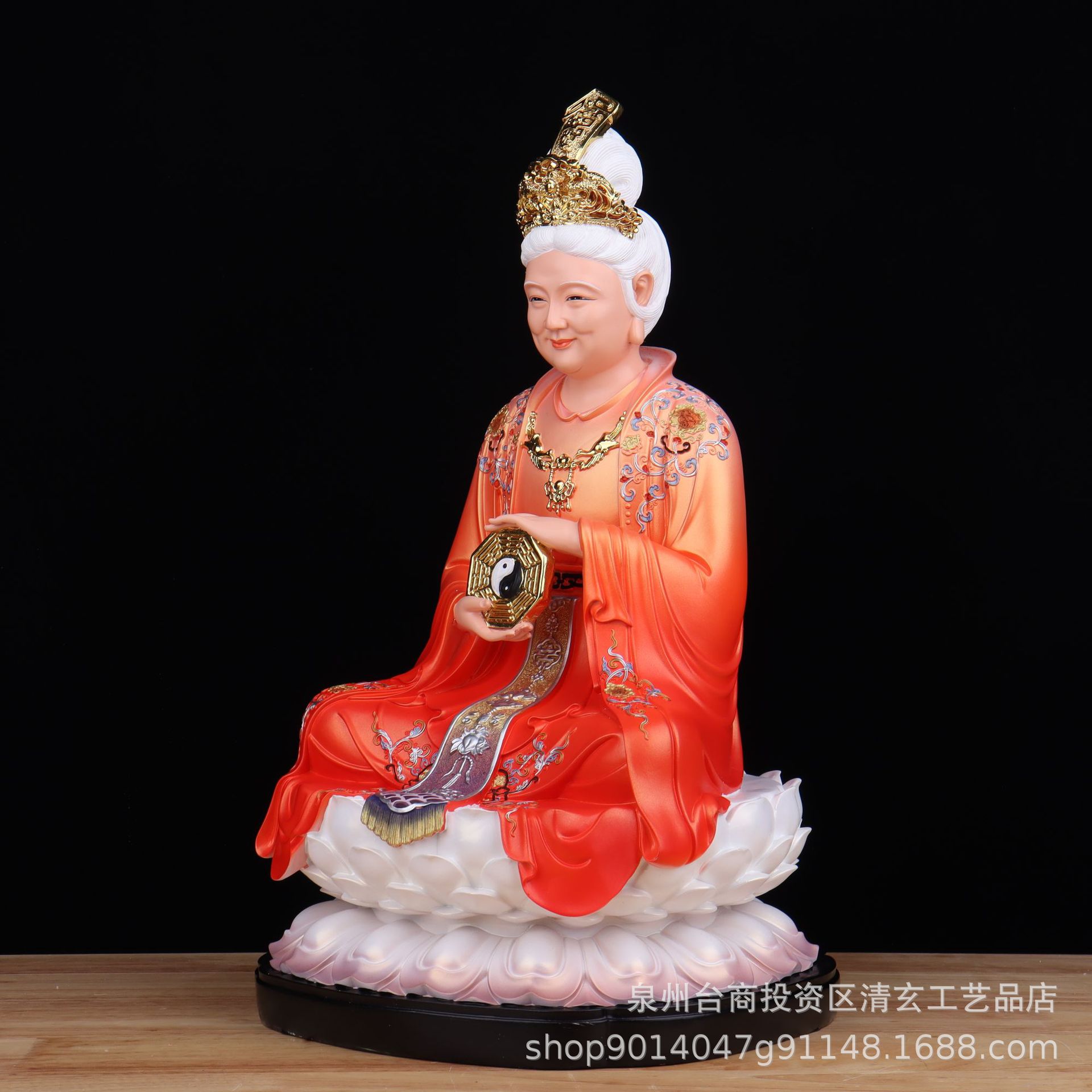 树脂彩绘无生老母神像供奉骊山圣母娘娘摆件无极老母老母无生奶奶-阿里巴巴