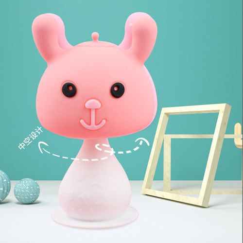 Small Rabbit Teether, Baby Chew Ring Anti-Sucking Teether, Rattles Small Mushroom Soothing Teether, Factory Wholesale