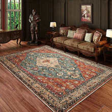 亚马逊热卖天鹅绒客厅地毯波斯风沙发茶几毯卧室床边毯temu代发