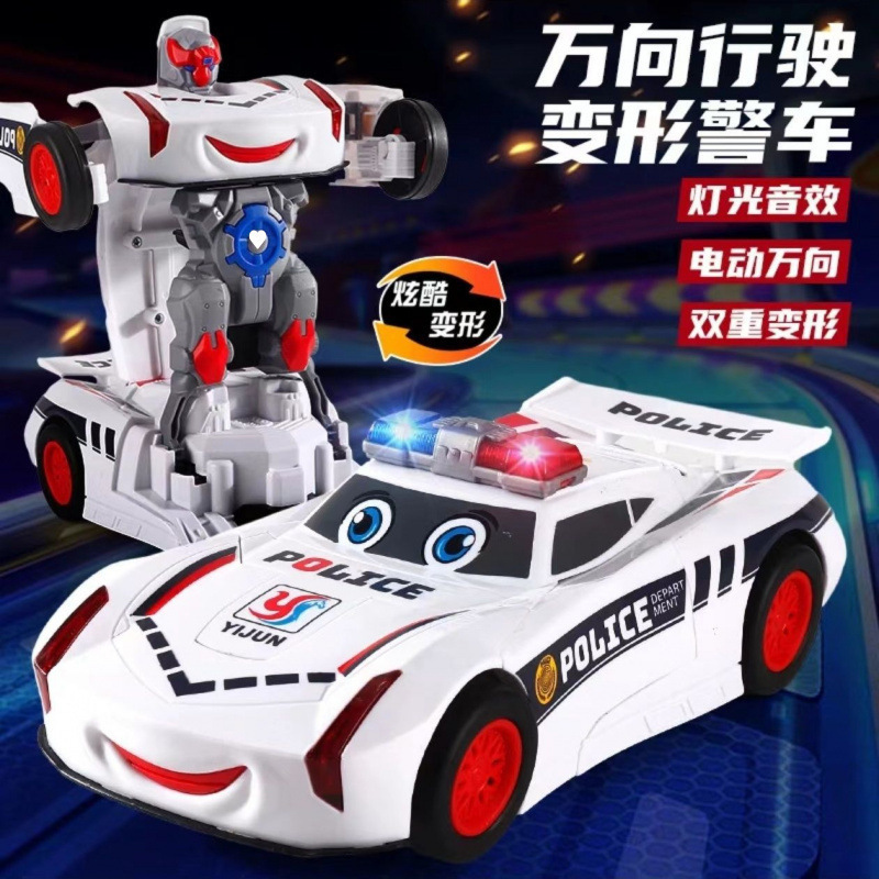 Douyin Electric Transforming Police Car Robot Toy Light Music Universal Driving Boy Transforming Toy Car Wholesale Douyin Electric Transforming Police Car Robot Toy Light Music Universal Driving Boy Transforming Toy Car Wholesale