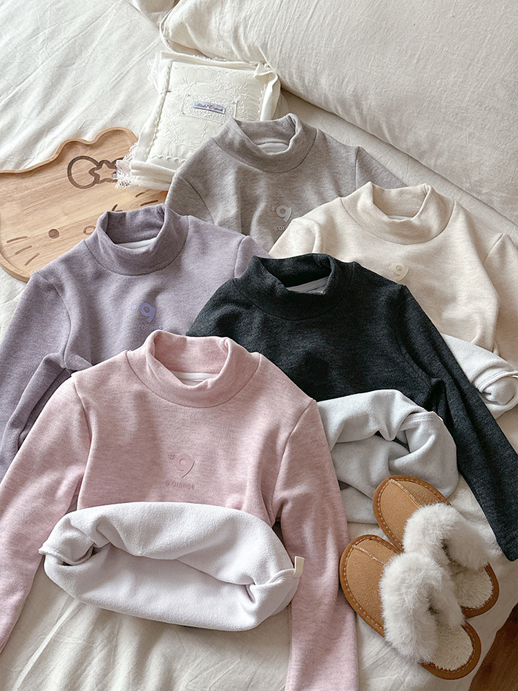 [Spot] 380g una camisa de cachemira de invierno para niñas con un cuello medio alto para niños
