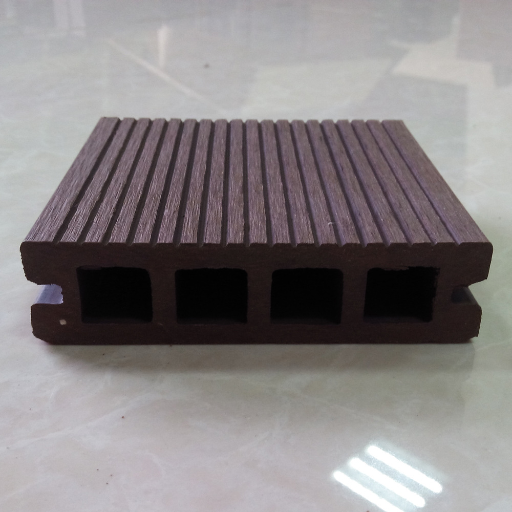 Madera plástico WPC piso generación cuadrado agujero 100*25 protección del medio ambiente plástico material de madera jardín decoración exterior tablero anticorrosión madera