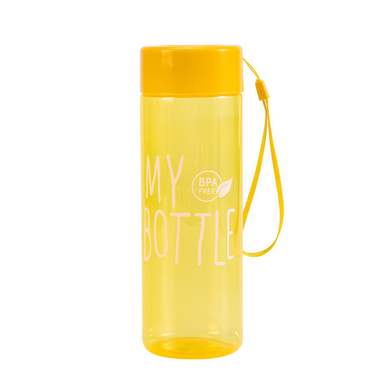 カラフルな水筒、シンプルな吊り下げ紐付きMY BOTTLE、カップカバー付き、透明で持ち運びやすい、汎用ジュースカップ、ギフトカップ|undefined