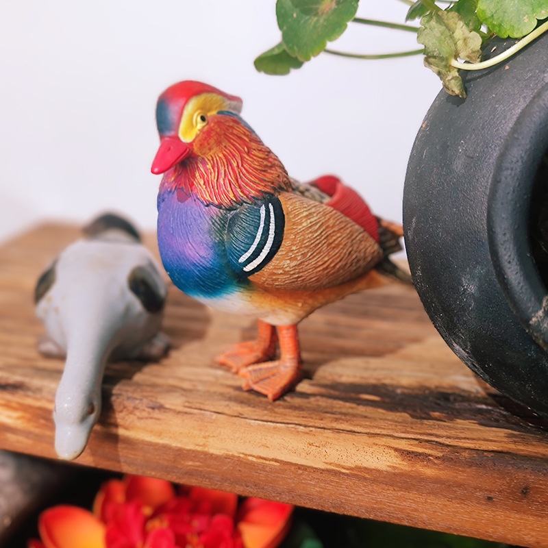 Antiguo método de cultivo de peceras, paisaje, decoración de rocalla de micro paisaje, decoración de PVC, Enai Mandarin Duck Garden, planta en maceta explosiva