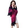 Cheongsam, trench coat, keep warm knitted two-color cloak, long sleeve