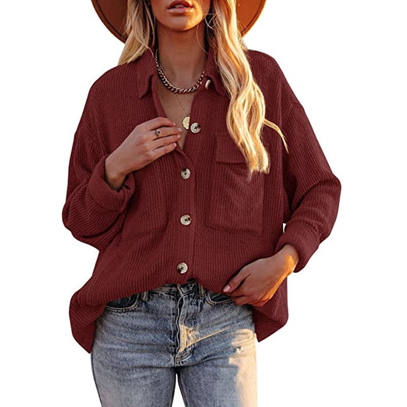 Women's Blouse Long Sleeve Blouses Pocket Casual Solid Color display picture 7