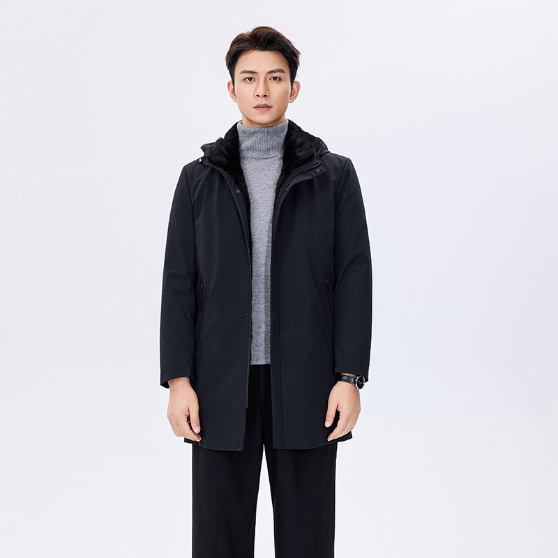 Men's High-end Business Detachable Mink Liner Pike Mid-length Fur Casual Coat Jacket Coat Men's High-end Business Detachable Mink Liner Pike Mid-length Fur Casual Coat Jacket Coat