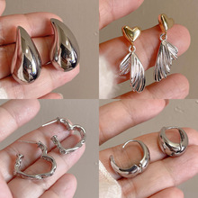 冷淡风银针不规则几何耳环时尚气质高级感耳钉设计感小众饰品工厂