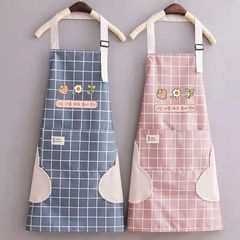 New Home Kitchen Apron for Cooking - Waterproof, Oilproof, Cute and Fresh, Women's Apron Waist, Washable Workwear with LOGO Printing
