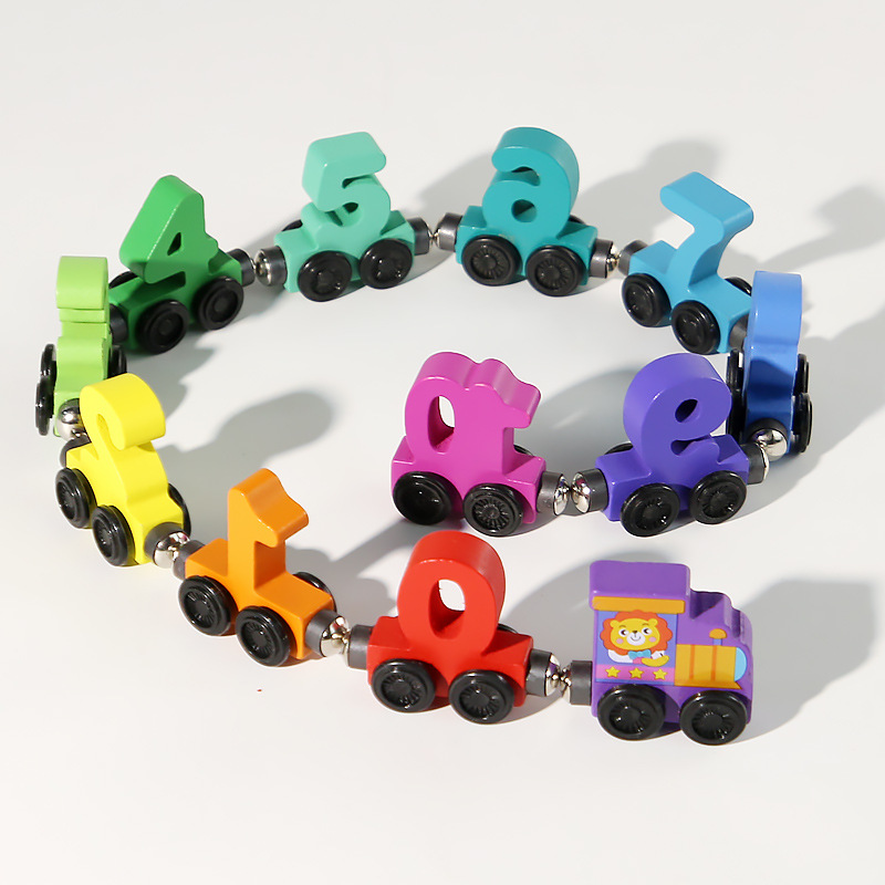 Tren digital magnético, bloques de construcción, rompecabezas para niños, niño, bebé, educación temprana, niña, material didáctico de iluminación, coche de juguete
