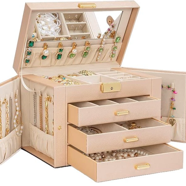 Capacious mirror, accessory, storage box, earrings, necklace, jewelry, treasure chest