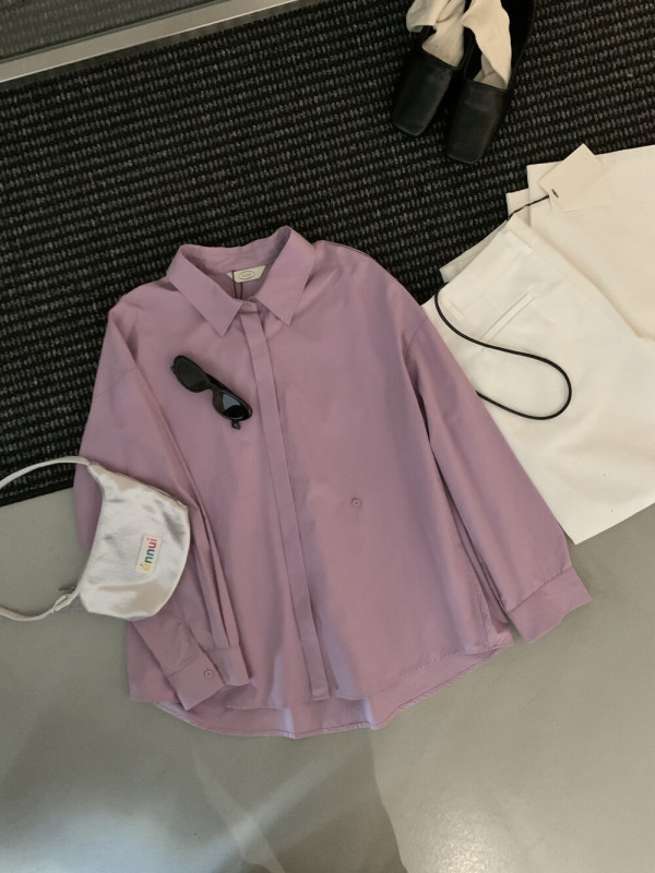 【MISS密思家】休闲简约衬衫领超百搭两穿中长款衬衫女装W33017|undefined
