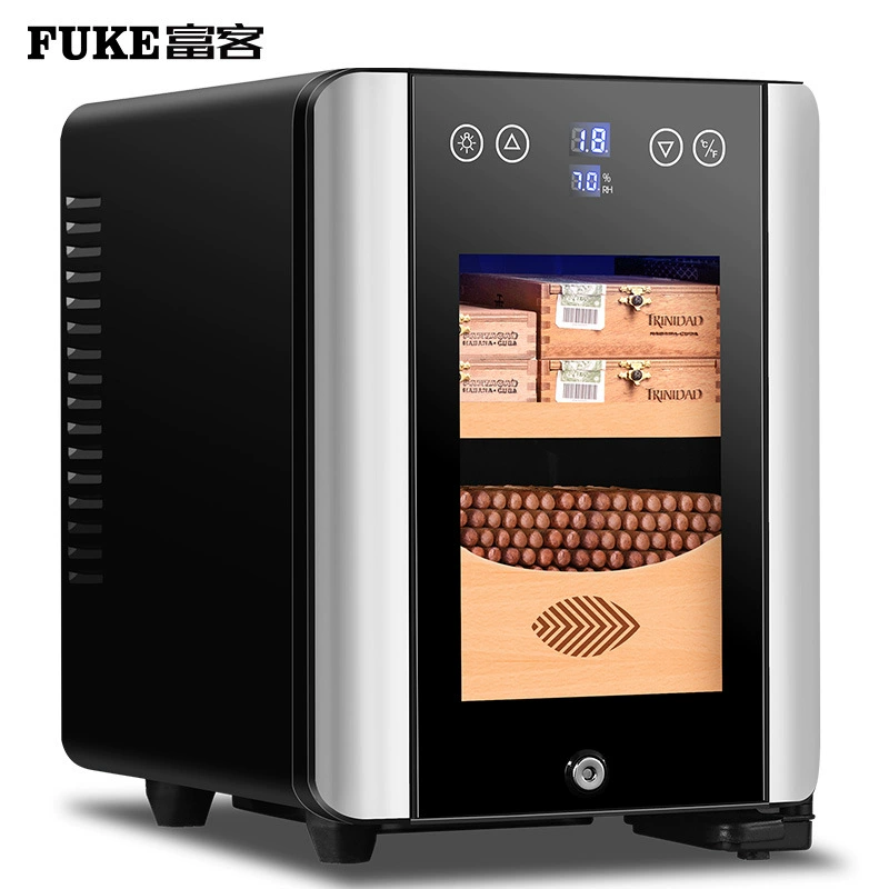 Шкаф для сигар Fuka 80HC с контролем температуры, мини, маленький бытовой кедровый электронный шкаф для вина и сигар