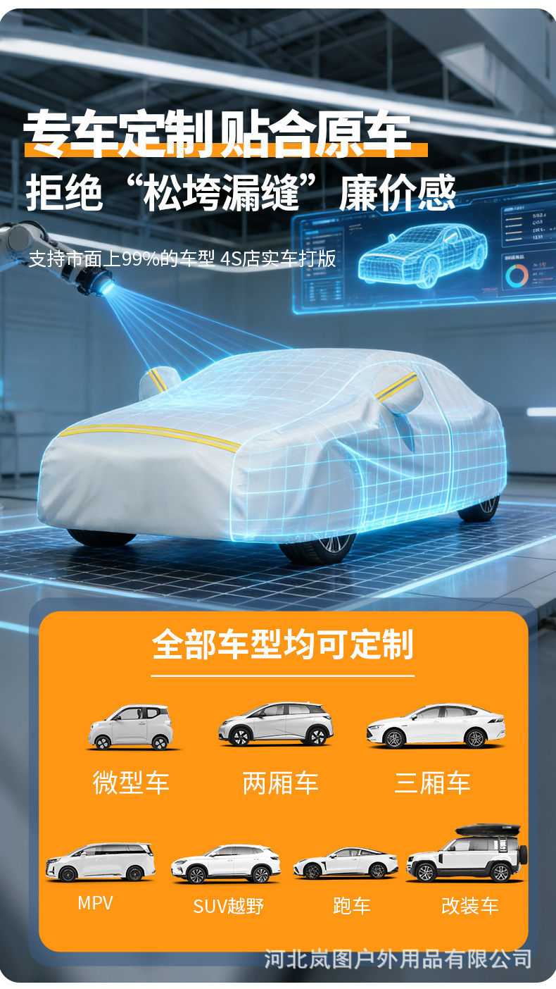 420D Car Cover, Sun-Proof, Rain-Proof, Heat-Insulating, Full-Cover, All-Season, Thickened Oxford Cloth Dust-Proof Car Cover