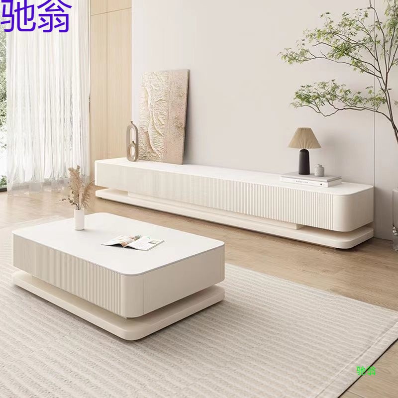 New Light Luxury Modern Simple Extra Long Slate Tv Cabinet Coffee Table Combination Home Italian Style Small Apartment Minimalist
