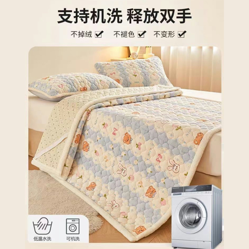 A clase de invierno engrosado leche colchón de terciopelo colchón de cama doméstico calentamiento invierno colchón de cama de terciopelo de coral