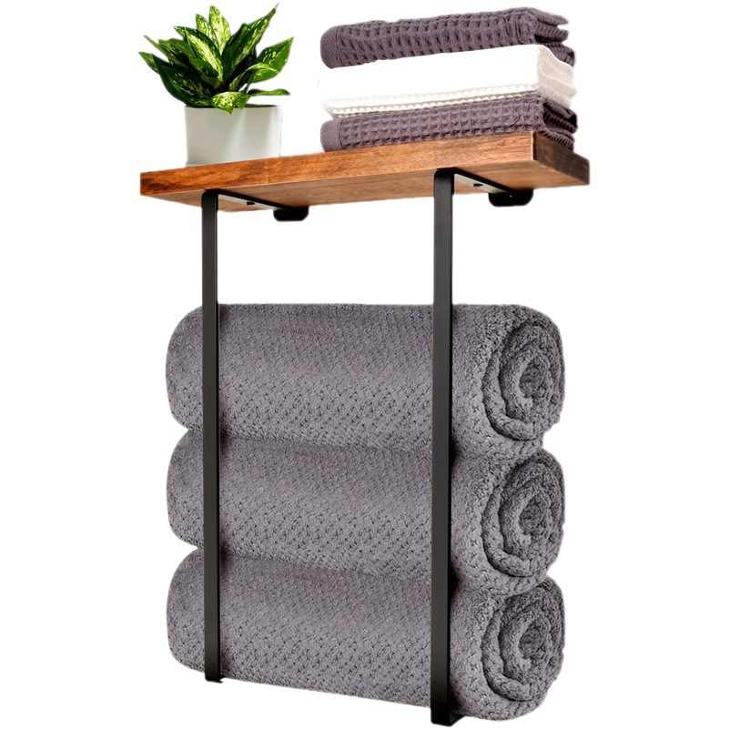 Cross-border New Towel Storage Rack Board Wall Hanging Metal Toilet Towel Rack Bathroom Towel Towel Rack