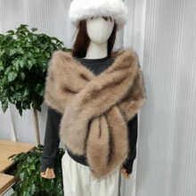 高端同款仿皮草狐狸毛旗袍披肩毛领斗篷舞台晚宴婚纱礼服围巾女潮