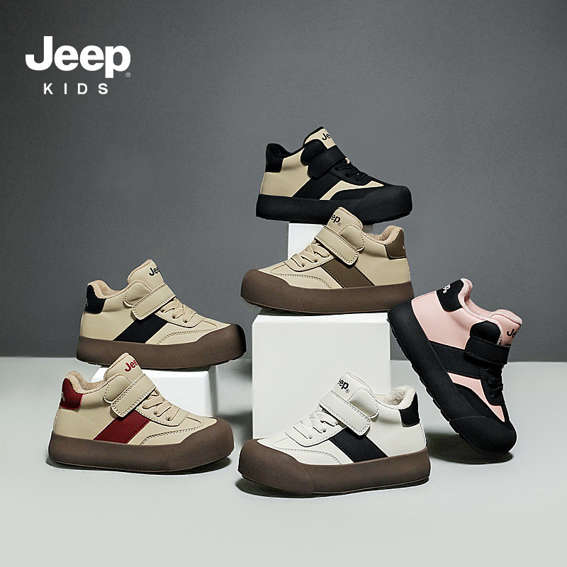jeep男女童運動鞋冬季加絨二棉棉鞋2023新款德訓鞋軟底童鞋兒童鞋