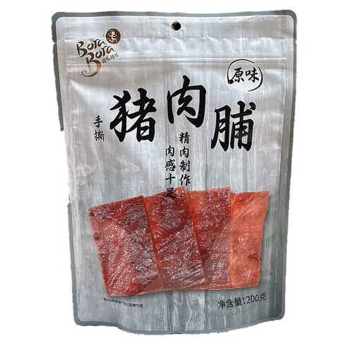 BoraBora Pork Jerky 200g Bag, Original Flavor, Specialty Pork Dry Snack, New Year Specialty Food
