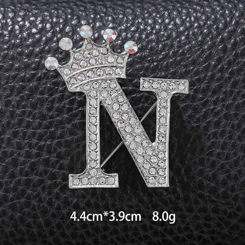 Simple Style Letter Crown Zinc Alloy Inlay Rhinestones Unisex Brooches display picture 14