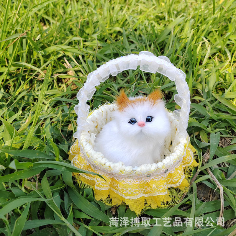 猫のレースを模倣したバスケットと呼ばれます。猫の誕生日プレゼント工芸品の置物は動物の模型レースを模倣します。|undefined