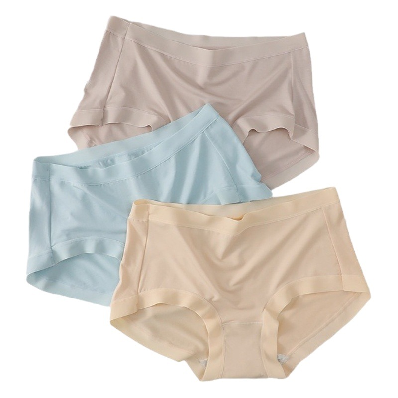 Ropa interior de mujer desnuda entrepierna de algodón modal de mujer chica antibacteriana pantalones cortos triangulares transpirables de cintura media sin costuras