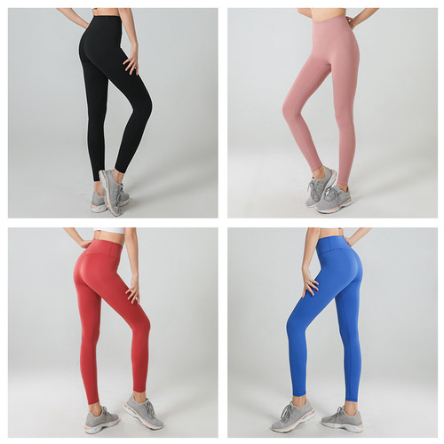 Spring and summer one-piece lulu solid color tight-fitting high-waist hip-raising high-intensity fitness running training sports yoga pants for women
