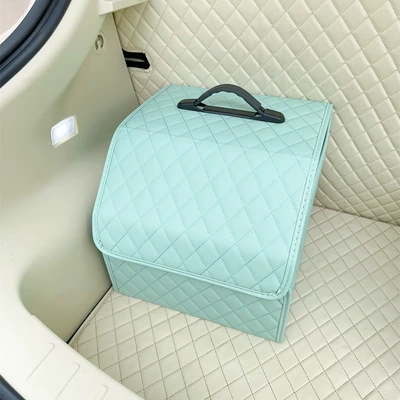 Car storage box storage bag car trunk finishing box storage box cute multifunctional glove box Daquan female (Car storage bag/box) - spring-green-storage-box-small-size