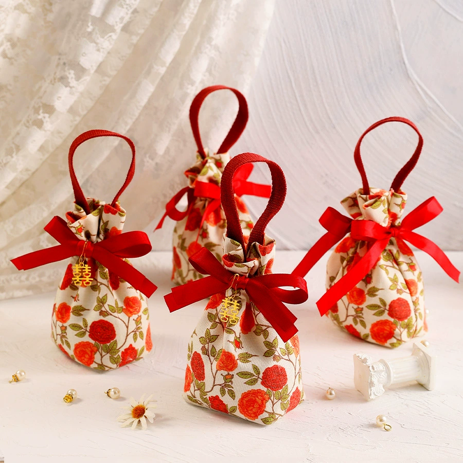 Ins стиль свадебная коробка конфет свадебная сумка для конфет тканевая сумка складной свадебный сувенир подарок на возврат маленький свежий высококачественный