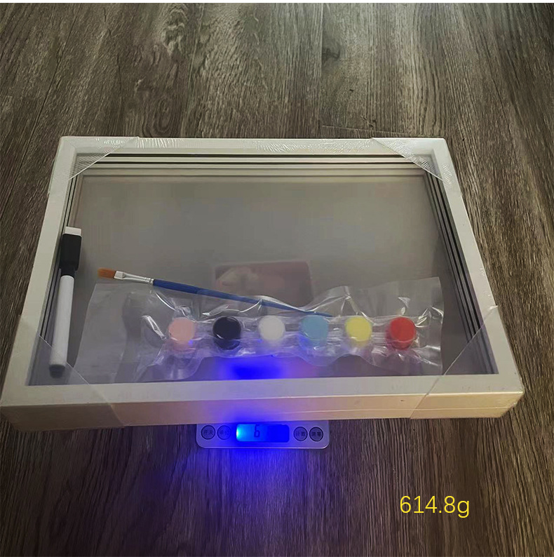 Pet DIY photo frame colourful graffiti hand and foot prints memorial photo frame can be hung or displayed