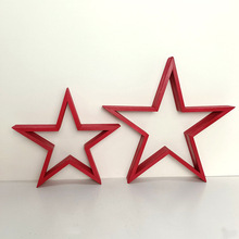 木制品红五星摆件创意组合套装现代简约家居装饰木质工艺场景布置