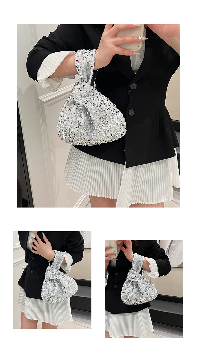 112g Weight Polyester Lining Material Sequins Fashion Element Open Closure Type Top Handle Strap Type Handbag, Evening Bag Bags Type Holiday, Party Occasion Sequin Material Solid Color Pattern All Seasons Season Women's Gender Vintage Style, Classic Style Style Square Shape Small Size Women's Small Sequin Solid Color Vintage Style Classic Style Sequins Open Evening Bag 无