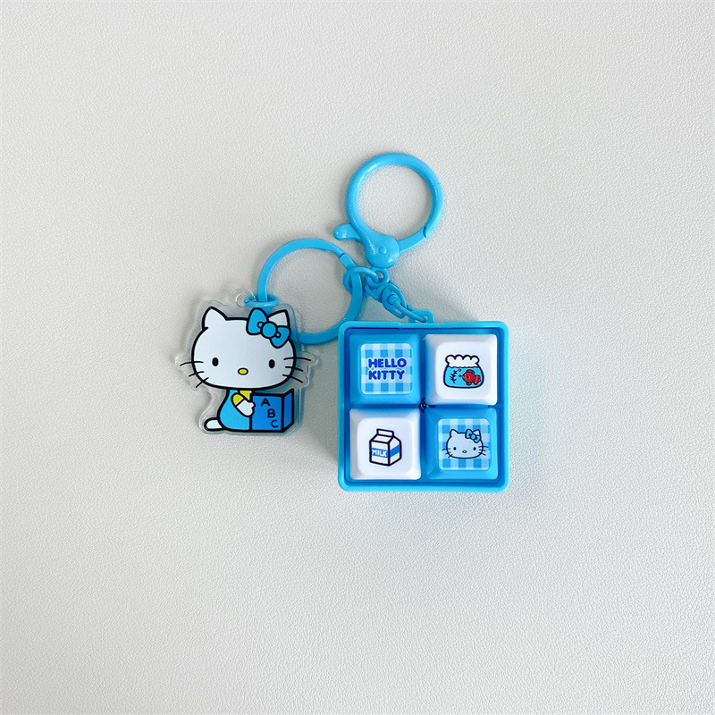 凯蒂猫hellokitty四宫格声光按键钥匙扣趣味解压发泄小玩具包挂件|undefined