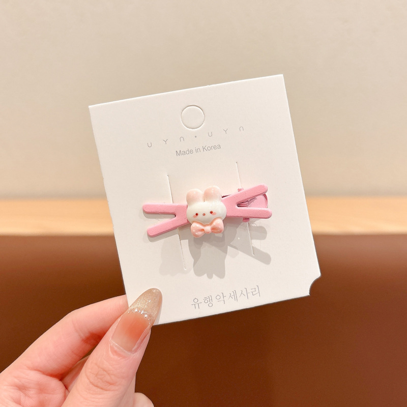 Coreana lateral frange clip de cabello de la frente de mujer sensación avanzada 2025 nuevo toque de dopamina clip de boca de pato