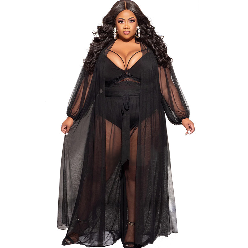 Damesæt buksesæt til plus size med flagermusærmer elegant_voghion.com