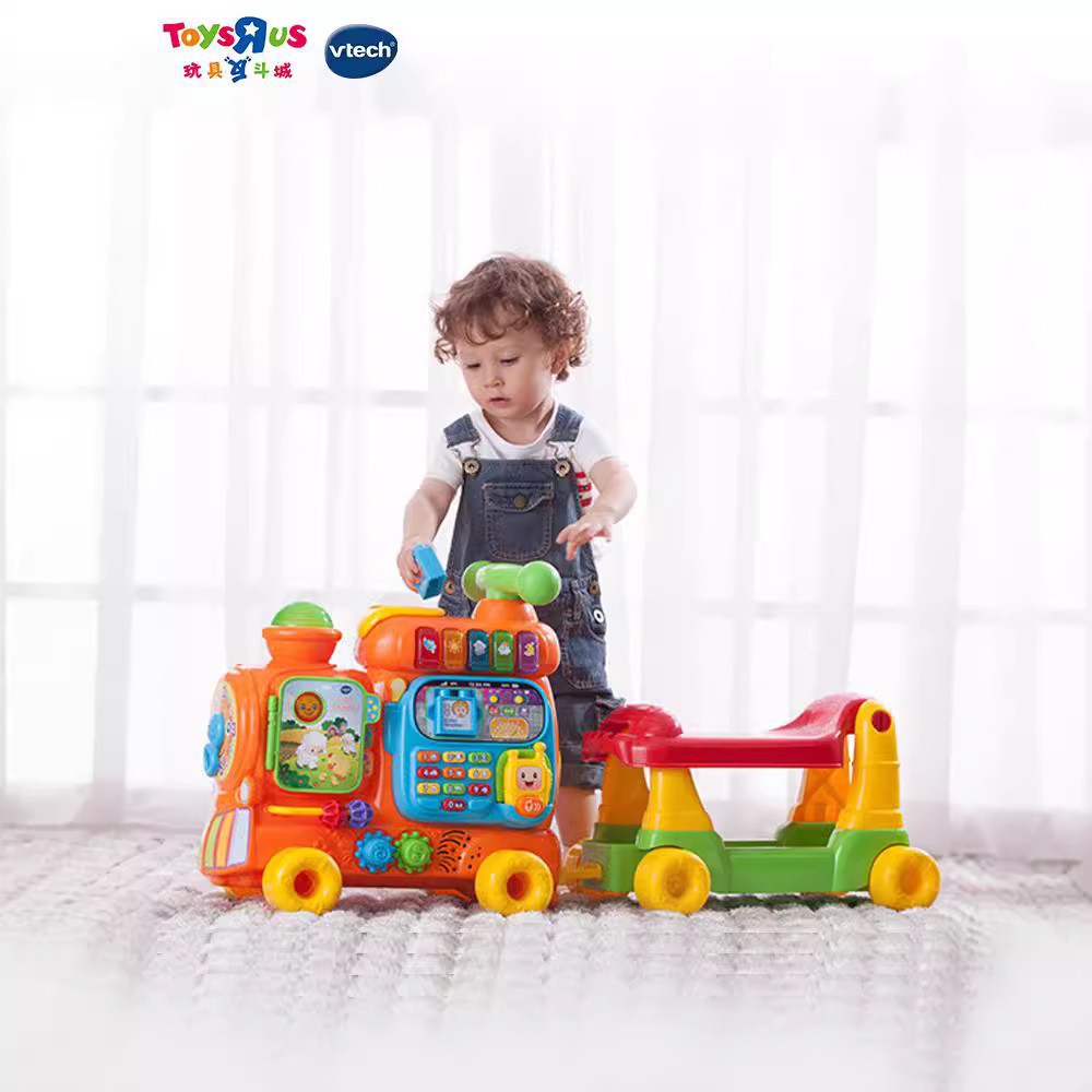 【지능 개발 & 교육용】80-181918 4-in-1 교육용 기차 (AA 알카라인 건전지 3개 별도 구매 필요)