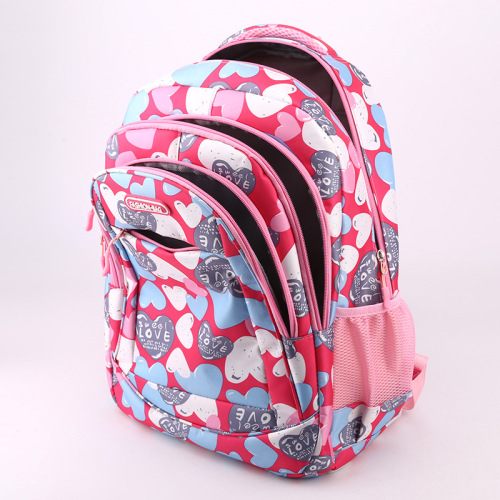 Cross-border student schoolbags for boys and girls, love printed student backpacks, children's backpacks for grades 1-6, wholesale