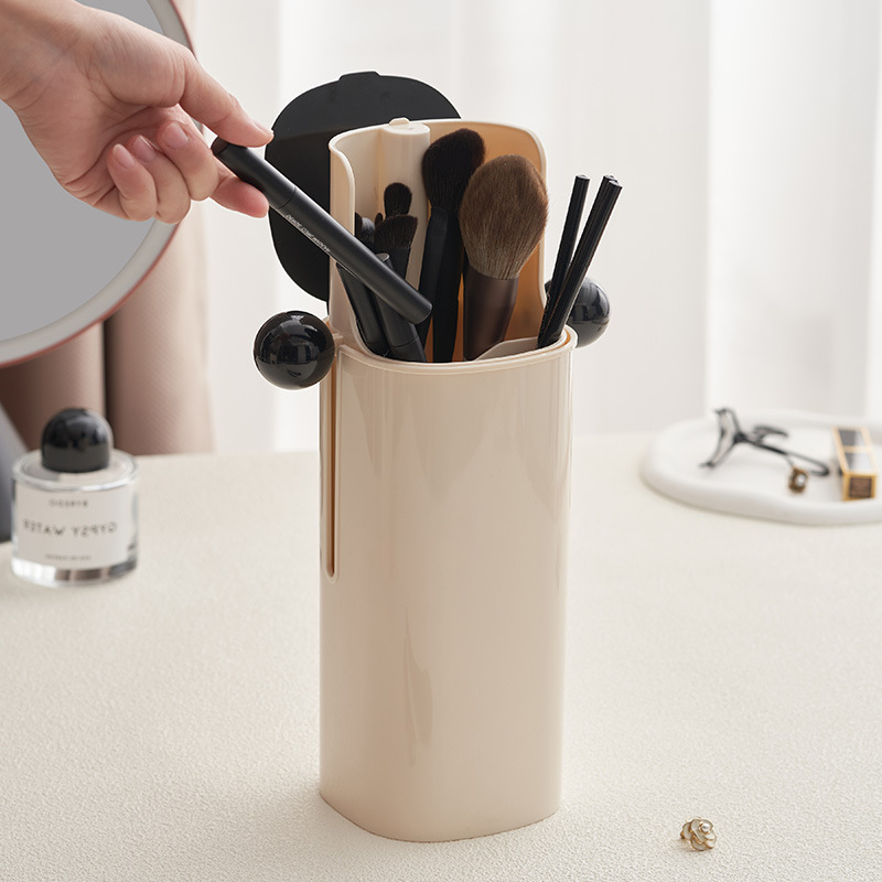 Caja de almacenamiento de pinceles de maquillaje de elevación negro