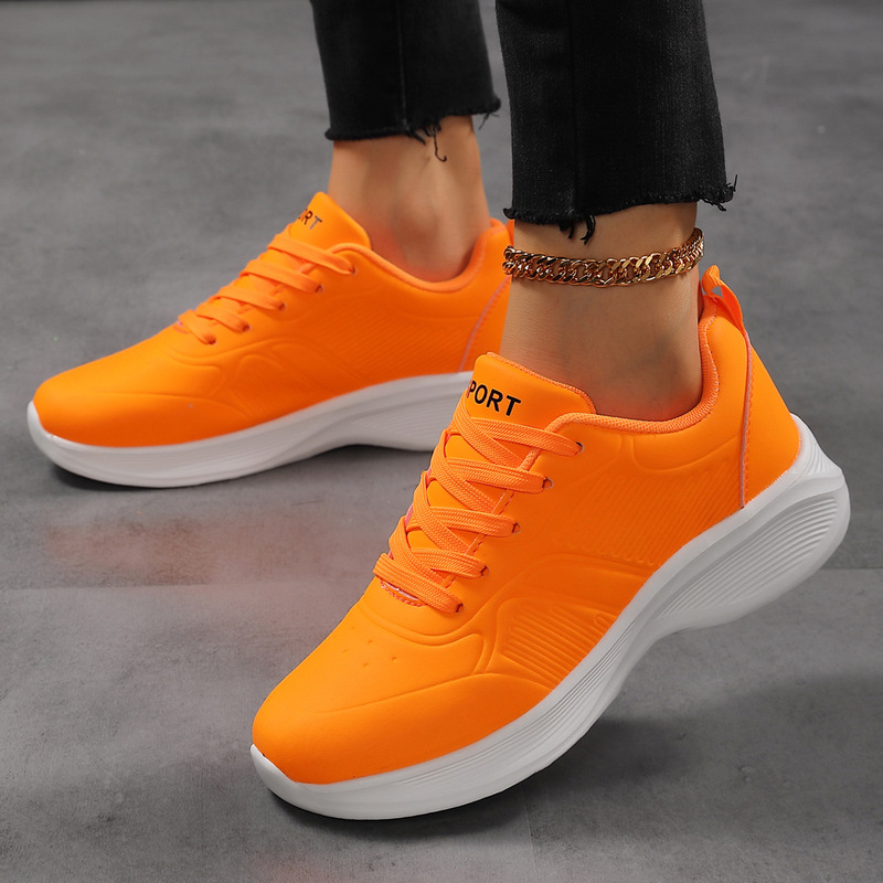 Cross-Border All-Black Sports Shoes for Women in Autumn, Leather-Covered Waterproof Soft Soles, Lightweight Pure Black Work Shoes That Will Not Tire Your Feet after Standing for a Long Time